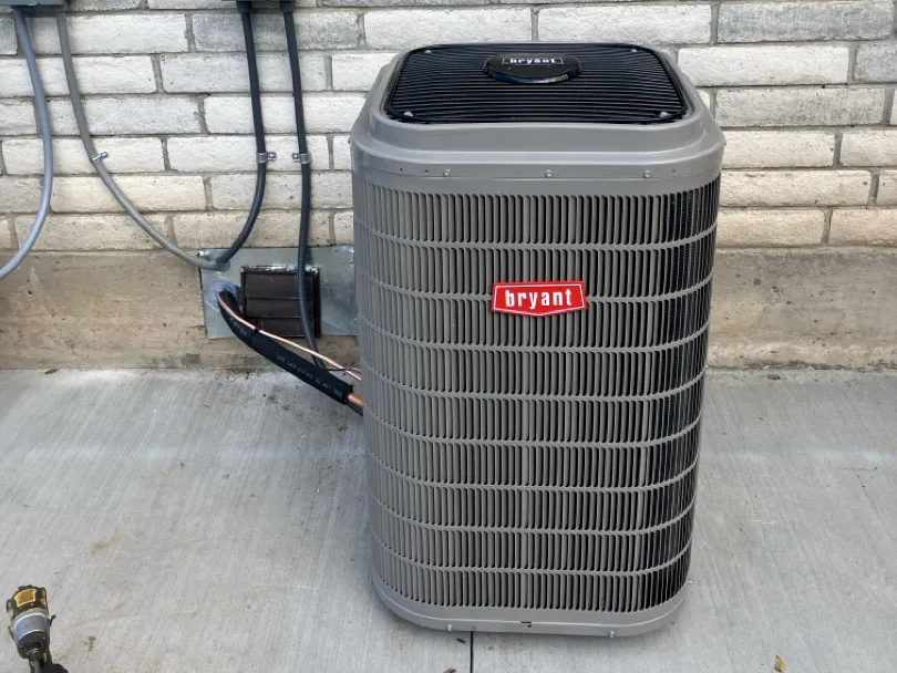 Bryant Evolution HVAC installation outdoor air conditioning condenser in Idaho Falls, Idaho